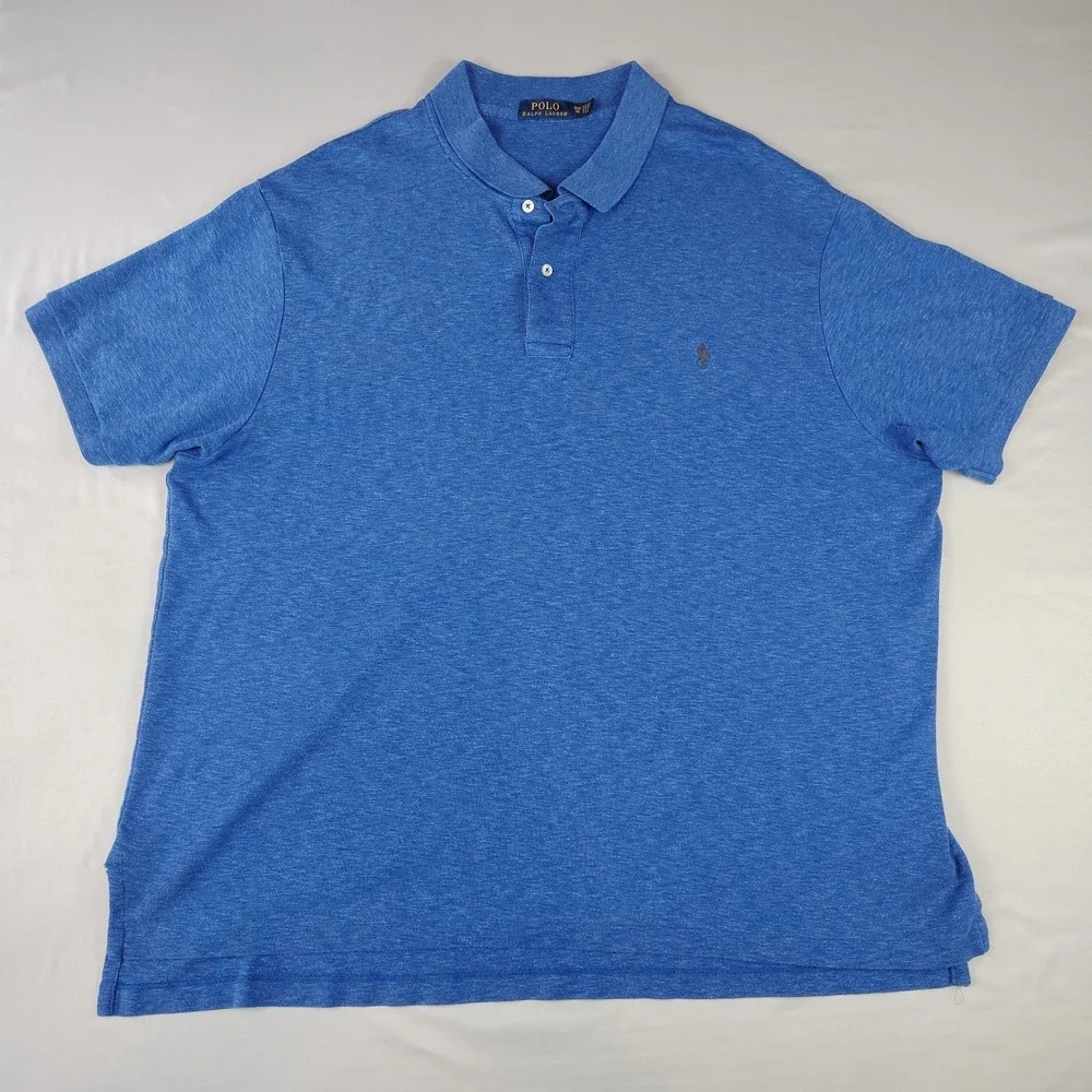 Polo Ralph Lauren Mens 3XB Blue Heather Classic Golf Polo Shirt Big & Tall